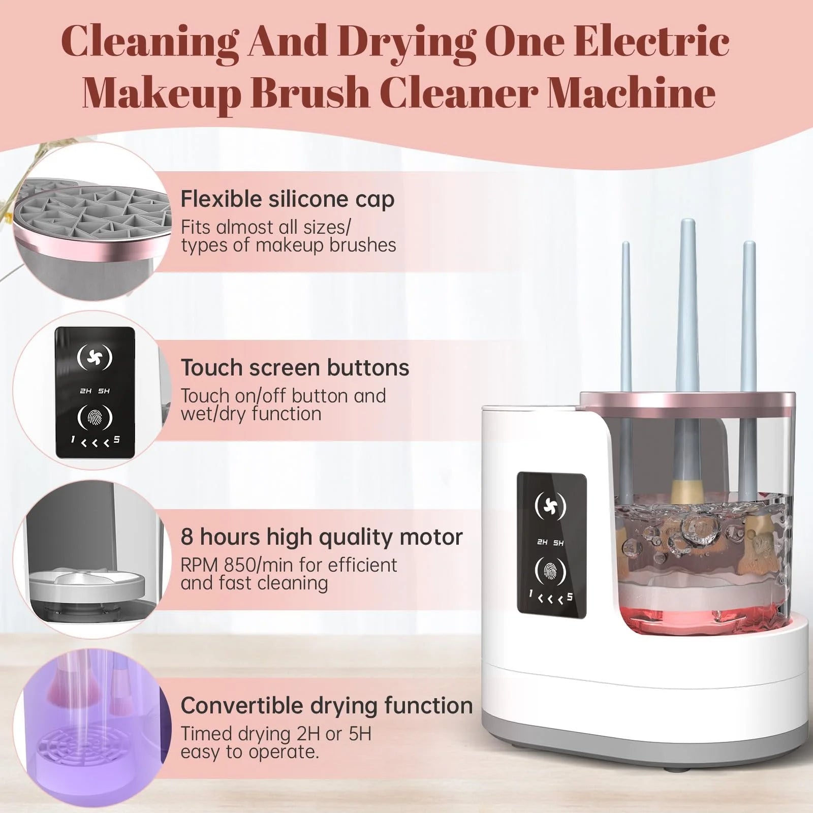 Electric Makeup Brush Cleaner 3 in 1 Makeup Essentials