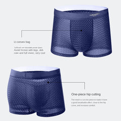 Men Boxers Male Underpants Man Pack Shorts Boxers Underwear Slip Bamboo Hole U Convex Pouch, Size L to 5XL